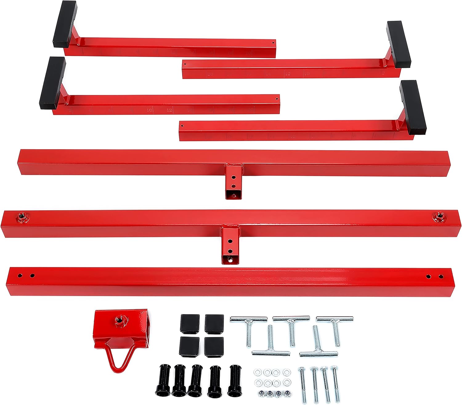 KUAFU Adjustable Truck Box Bed Lift for Pickups Trucks Powder Coated Heavy Duty Steel Red 800LB