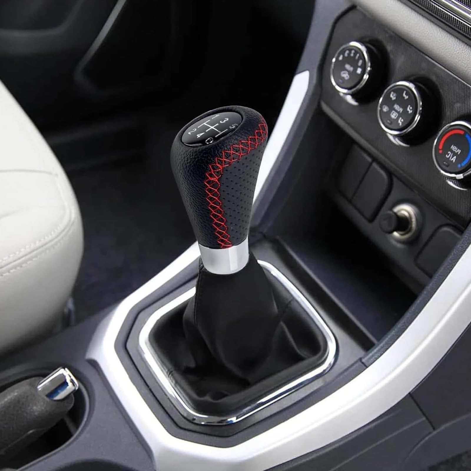 Garniture De Levier De Vitesse En Cuir, Couvercle De Bouton De