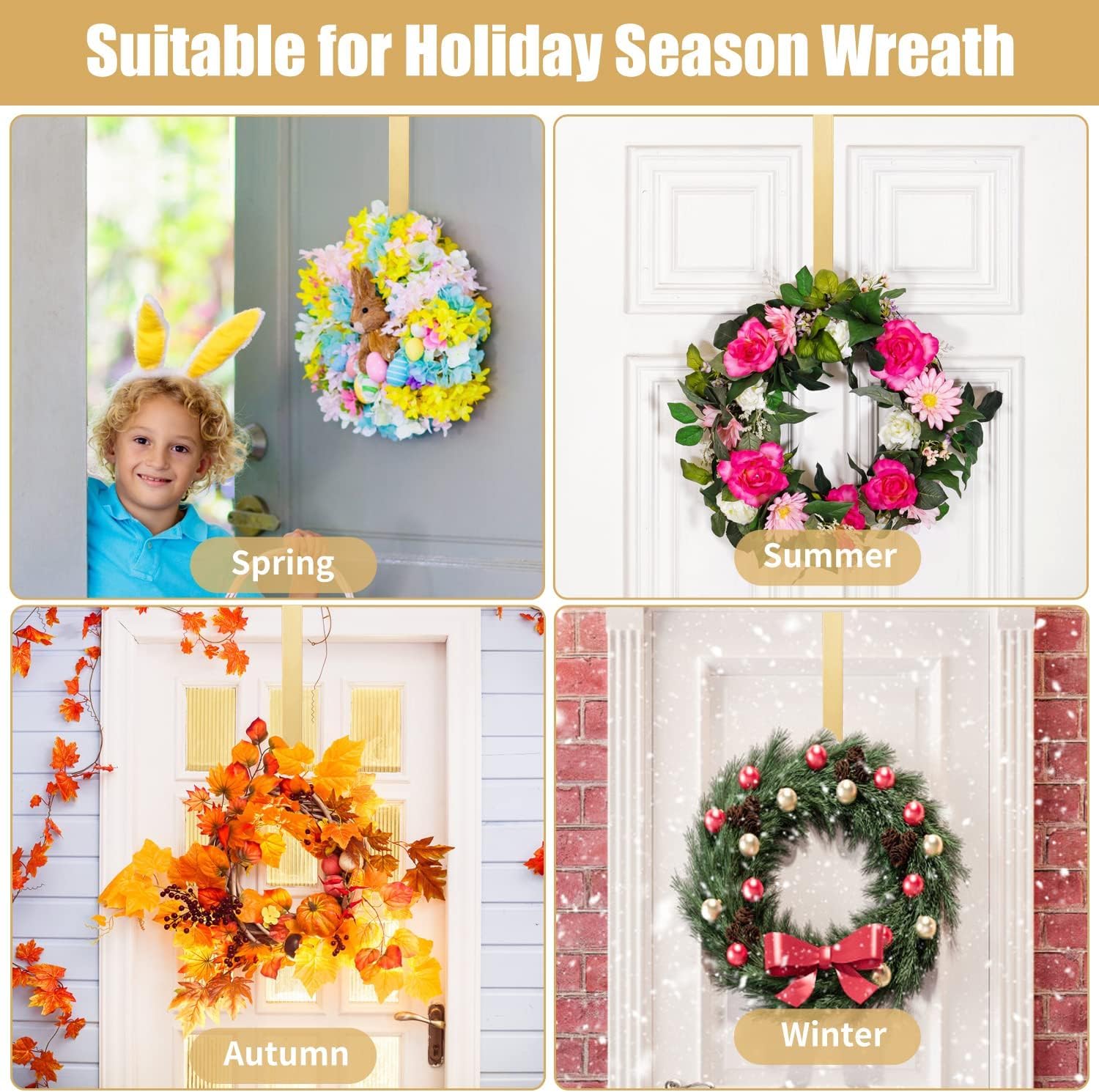 SHATCHI 2Pcs Christmas Wreath Door Hanger - Image 4