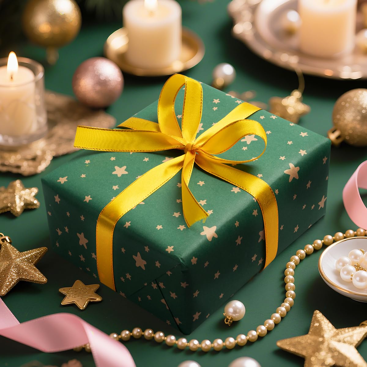 5 Rotoli Di Carta Regalo Natale Kraft 43cm X 3m - Set Confezioni Regalo Con Corda E Nastro - Perfetta Per Pacchi Natalizi, Compleanni E Feste - 3