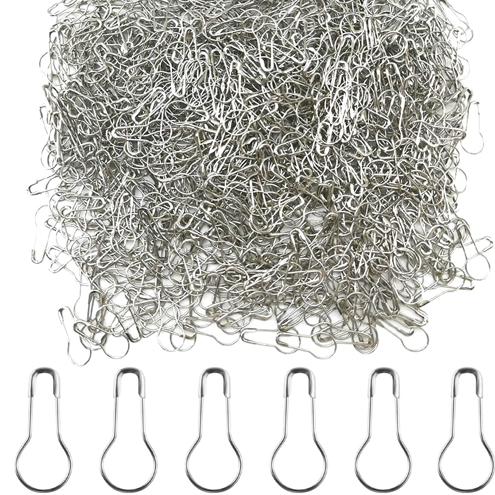 Ruidee Silver 1000Pcs Gourd Shaped Metal Safety Pins Bulb Safety Pins Multipurpose Pear Bulb Fasteners For Clothing Labels Markers Sewing Diy Craft Home Accessories (Hbz/Silver)