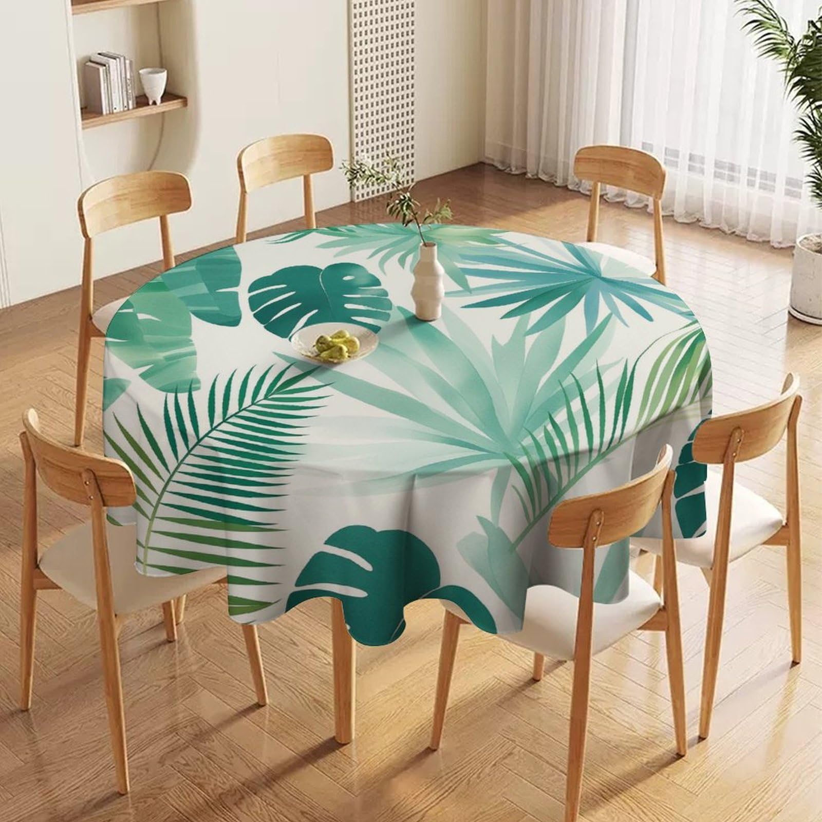 ORDOBO 3D Print Round Tablecloth - Abstract Ocean Waves Waterproof Dust-Proof 3D Print Table Cover For Dinner Kitchen Garden Fashion Home Countertop Decoration 177X177Cm