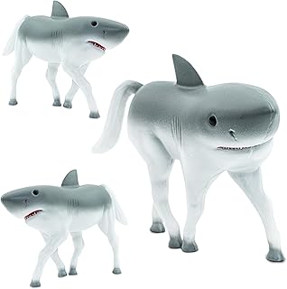 Randimals Horse & Shark Hybrid Realistic Animal Toys - Unique Mix of Safari Toys & Farm Animals Small Figurines - Hork Mini Figures for Kids & Kidults