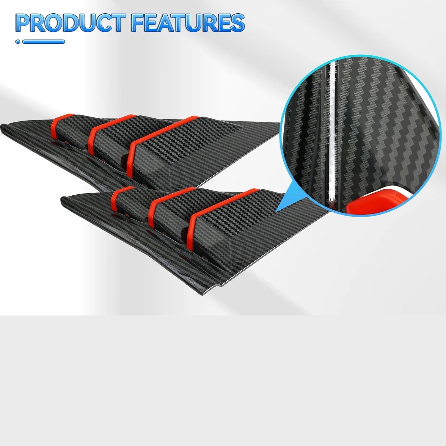 2X Rear Window Louvers Quarter Panel Side Vent Cover Sun