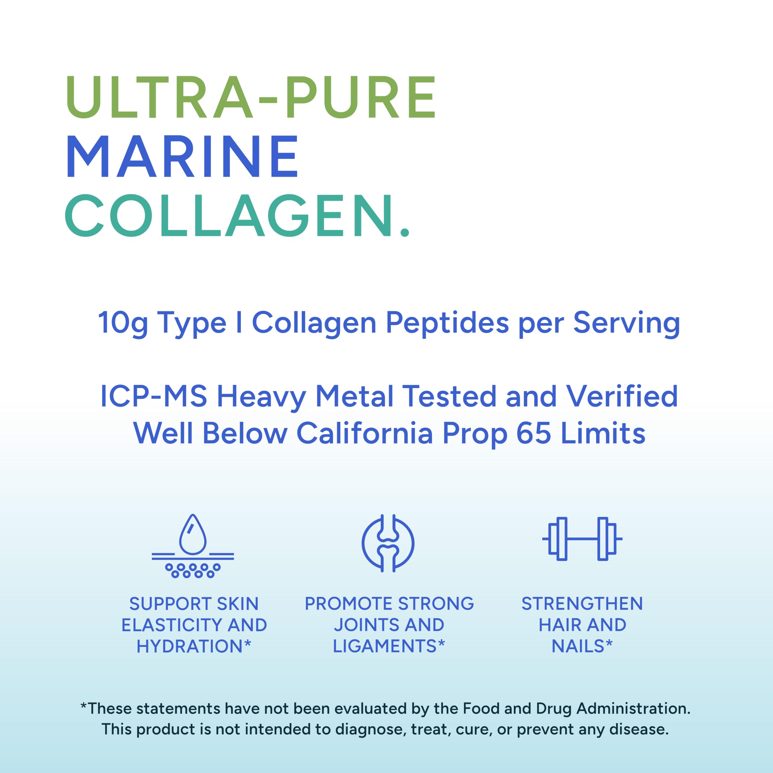 Marine Collagen Peptides Powder - Made with Nippi Peptide® from Japan, Hydrolyzed Type I Fish Collagen, Unflavored, 10g per Serving, Third-Party Tested, Skin, Hair, Nails & Joint Support - 30 Servings — Amazon image 4