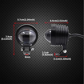 LED Auxiliary Motorcycle Lights, Spotlights, Fog Lights, White and Amber Driving Running Light, 60W DC12V 6000lm Riding Lights Universal for Motorcycle, Include Switch, 2 Packs