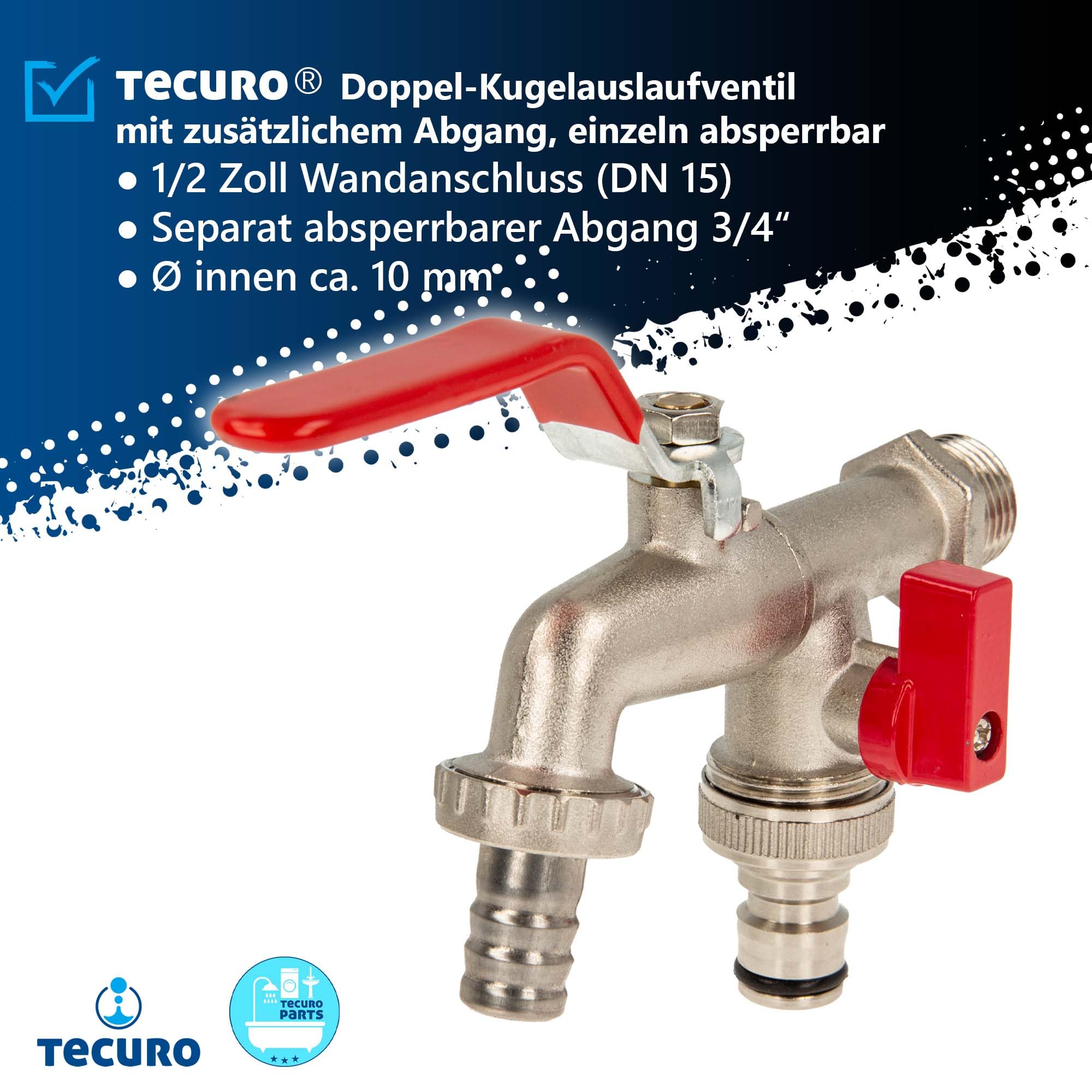 Tecuro Kugelauslaufventil 3/4 - Abschließbarer Zapfhahn Mit Vorhängeschloss