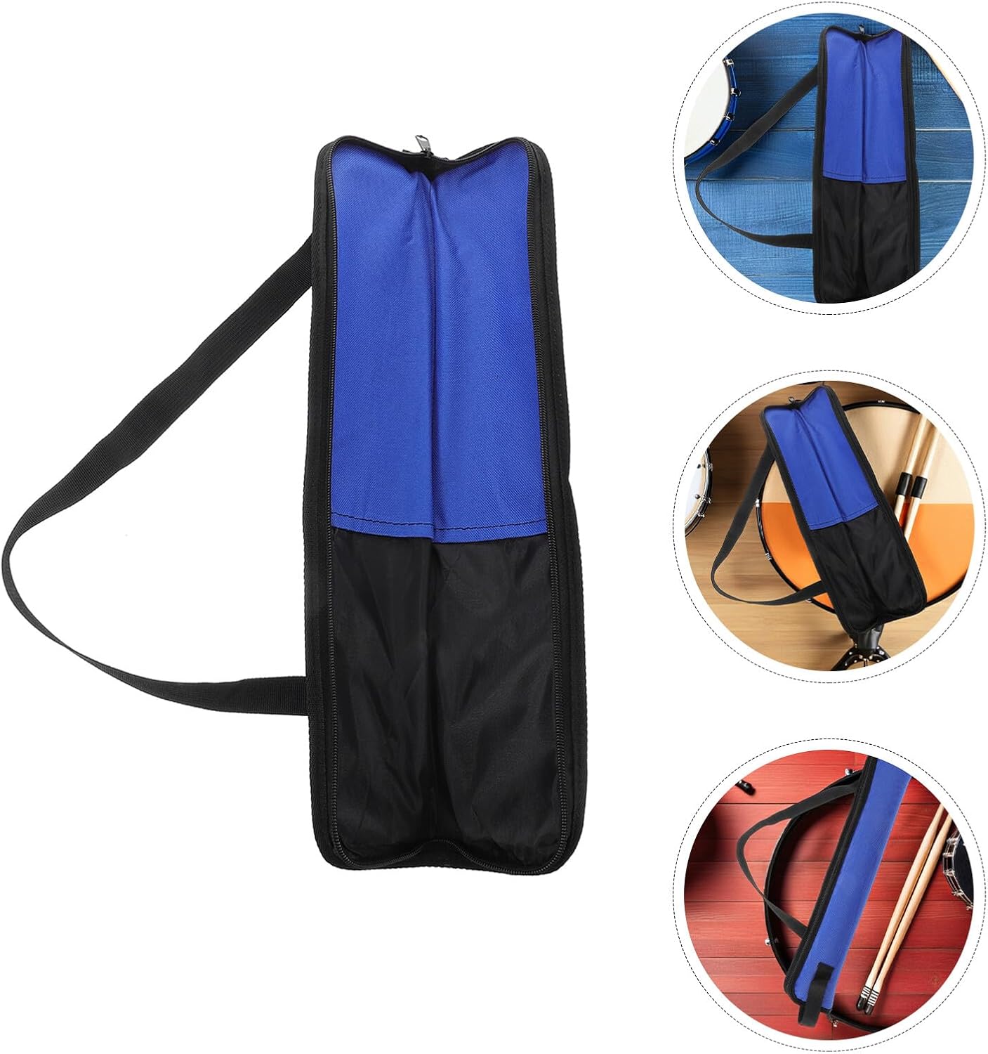 Ciieeo 2 Pcs Drumstick Bag Oxford Cloth Percussion Stick Storage Case with Mallet Holder to 4 Pairs Drumsticks Portable Drum Hammer Sack for Drummers