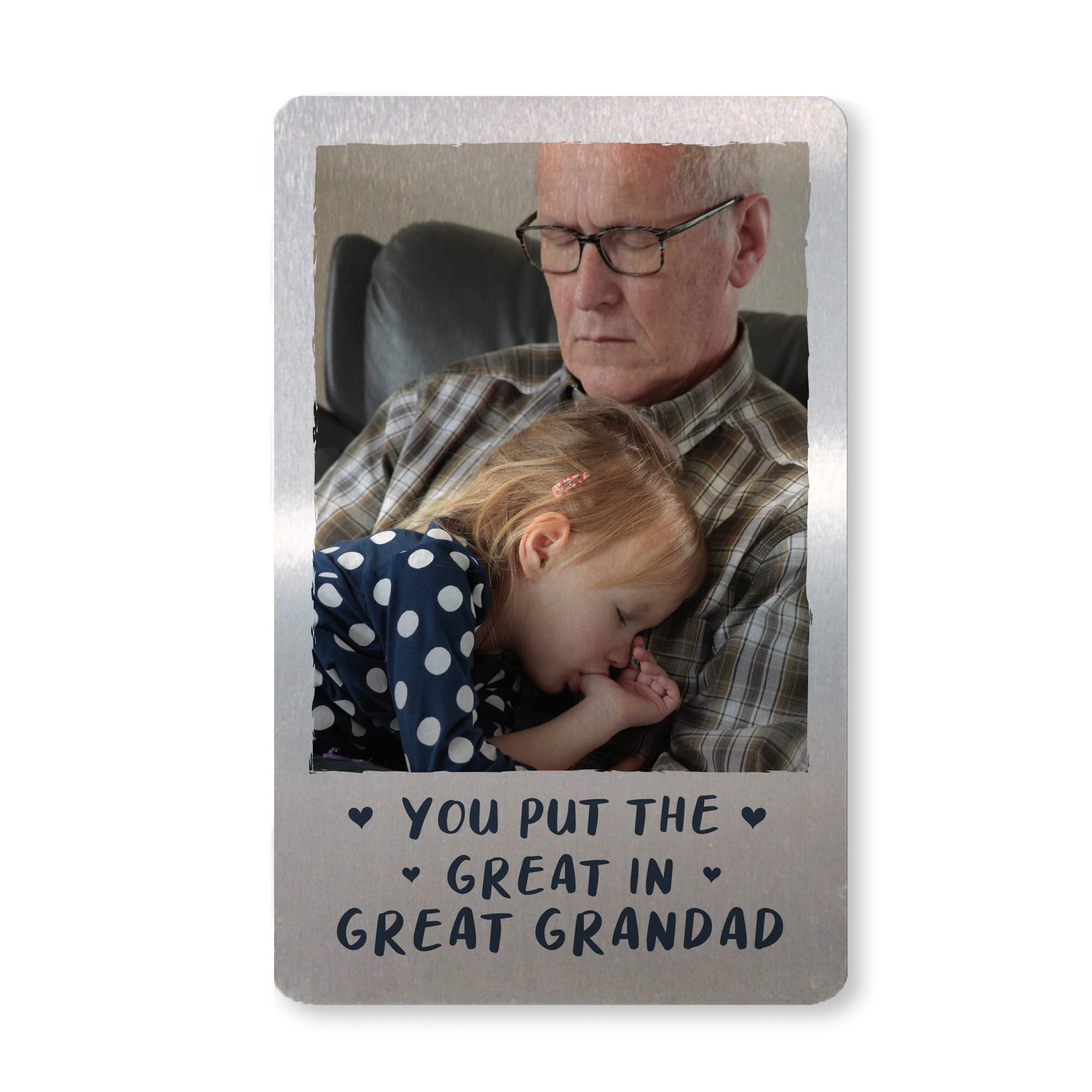 RED OCEAN Personalised Great Grandad Gifts Metal Photo Card Birthday Gift For Grandad Grandparent Gifts
