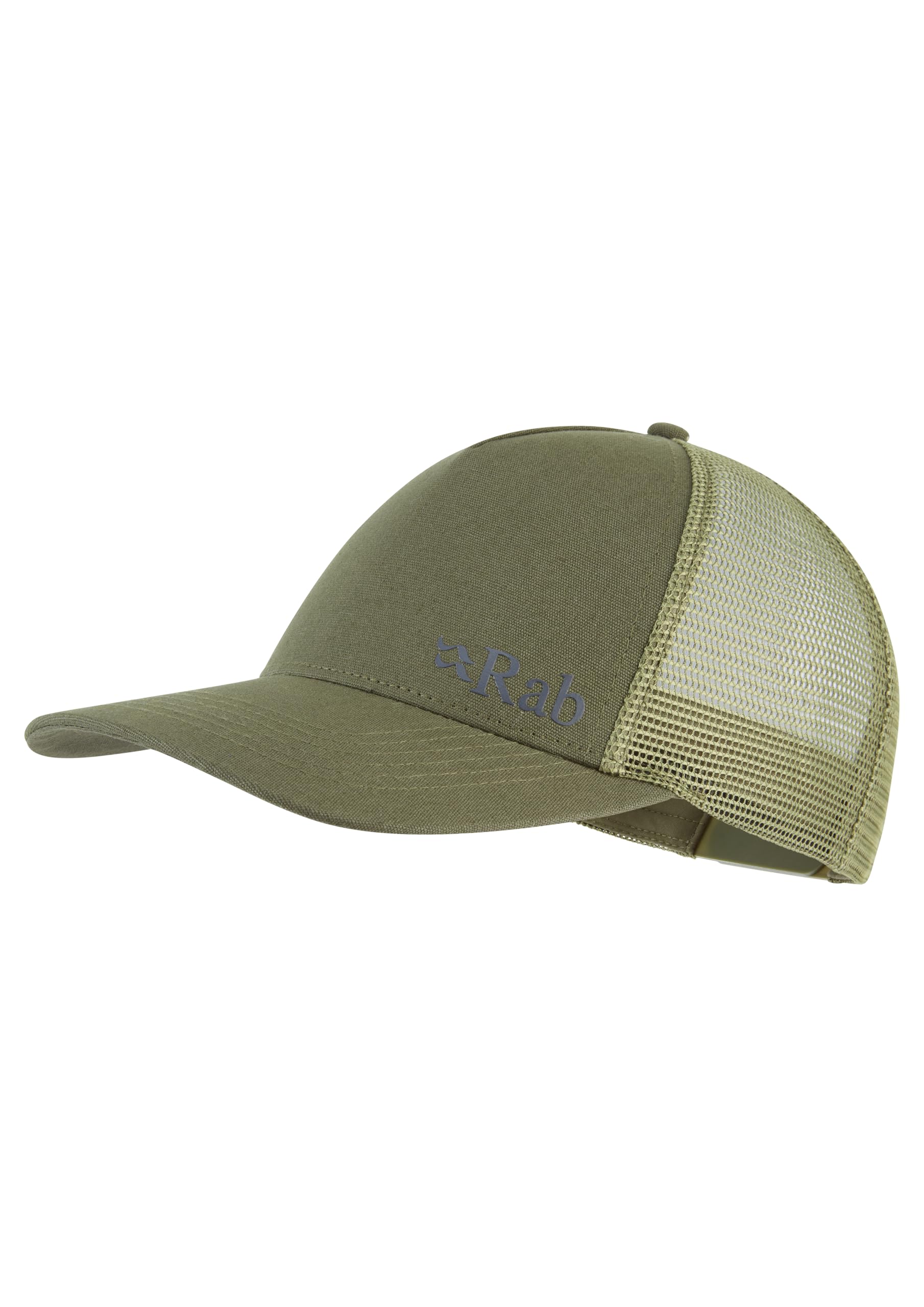 Rab Trucker Logo Cap - Lightweight Mesh Adjustable Trucker Hat for Running, Hiking, & Skiing - Light Khaki - One Size