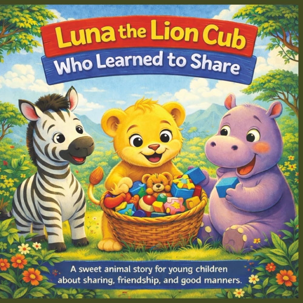 Luna the Lion Who Learned to Share: A sweet animal story for young children about sharing, friendship, and good manners