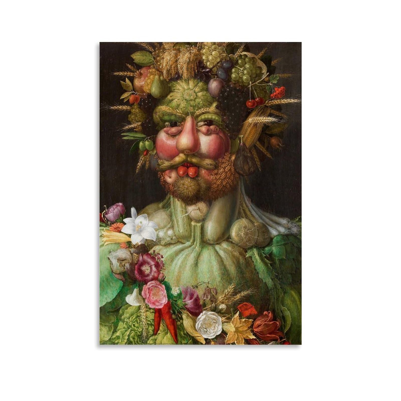 Xuxuecc Unframe Giuseppe Arcimboldo Wall Art Prints Paintings Poster Rudolf Ii. Jako Vertumnus Art Print Wall Photo Paint Hanging Picture Family Bedroom Decor Gift 20X30inch(50X75cm)