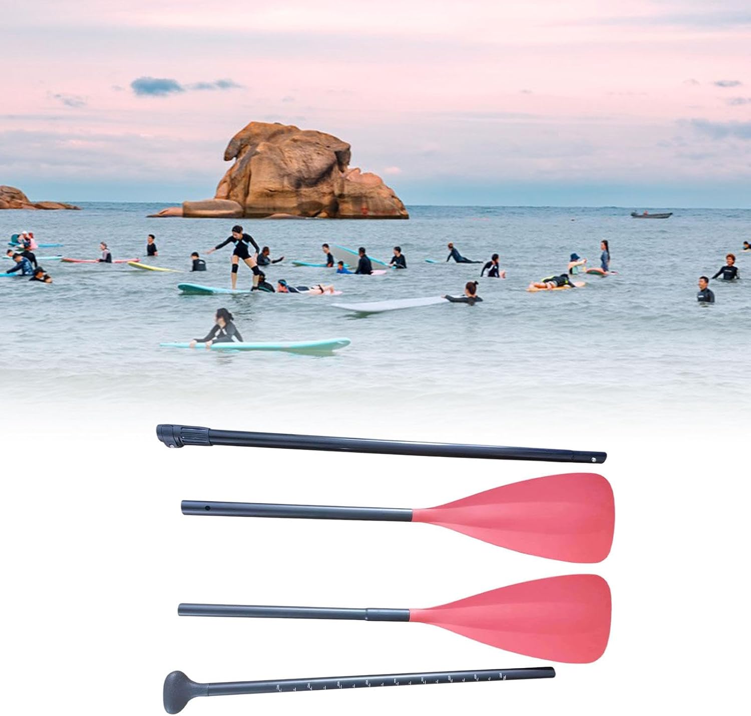 Kayak Paddle, Double Sided Canoe Paddle, Boat Paddle, Standup Paddle Board Paddle for Kayaking, Red