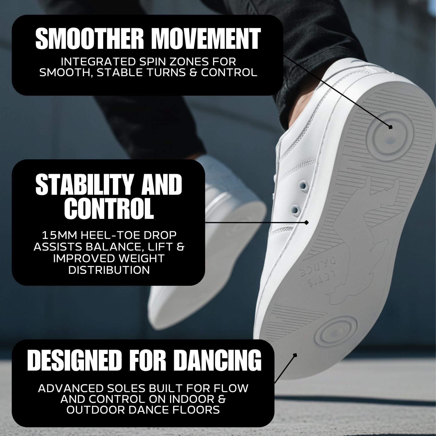 Unisex-Tanz-Sneaker, Spin-Sohle, bequeme Herren- und Damen-Tanzschuhe für Latein-Tanzen, Bachata, Salsa-Linie, Tanzen, Swing, Shuffling, Hip Hop