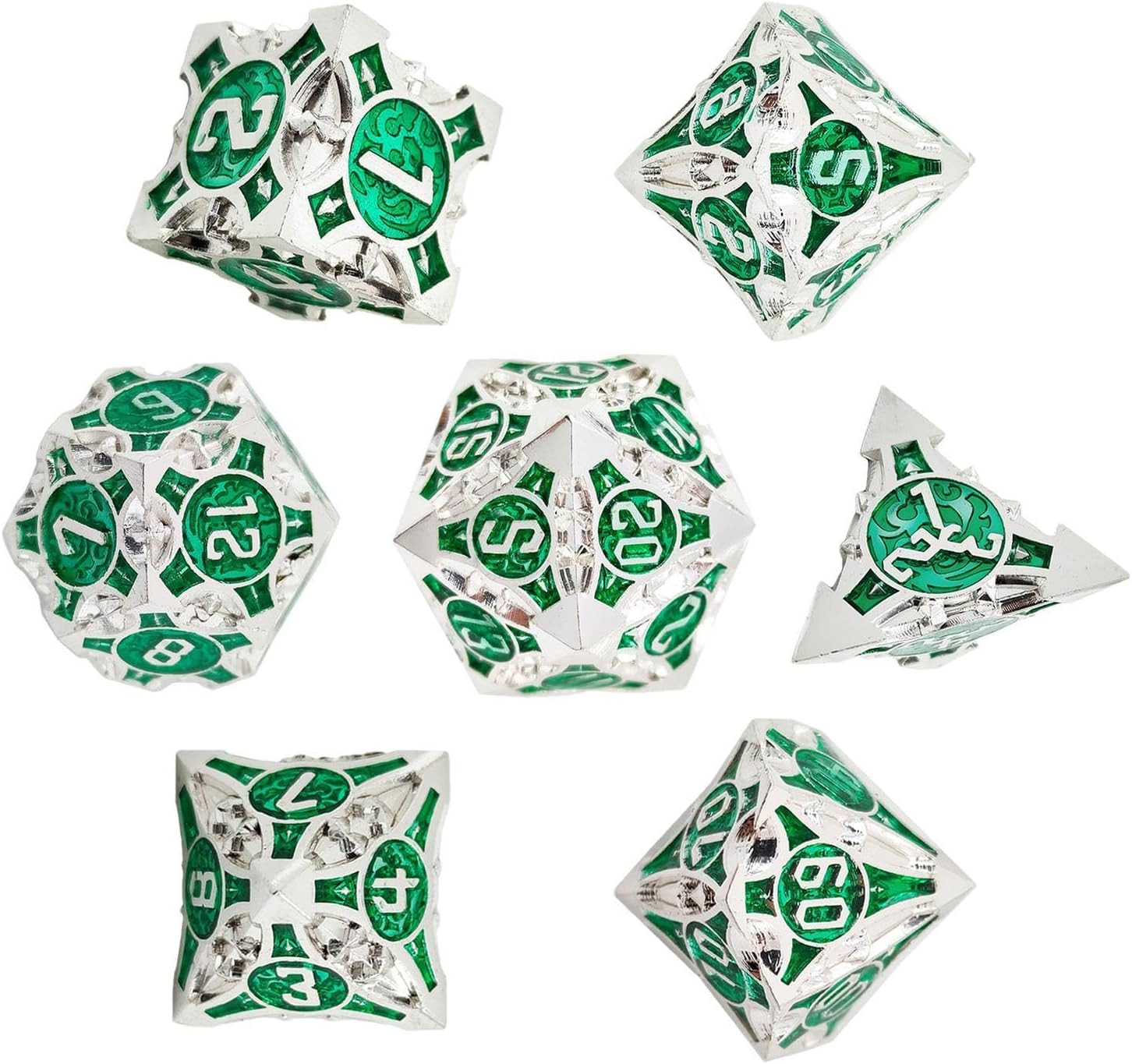 Metal Dice Set, Dice Sets for Role Playing Games | Multipurpose Game Dice for Role Playing Games | 7x Large Portable Game Dice, Portable Dice Set for Board Games, Camping,
