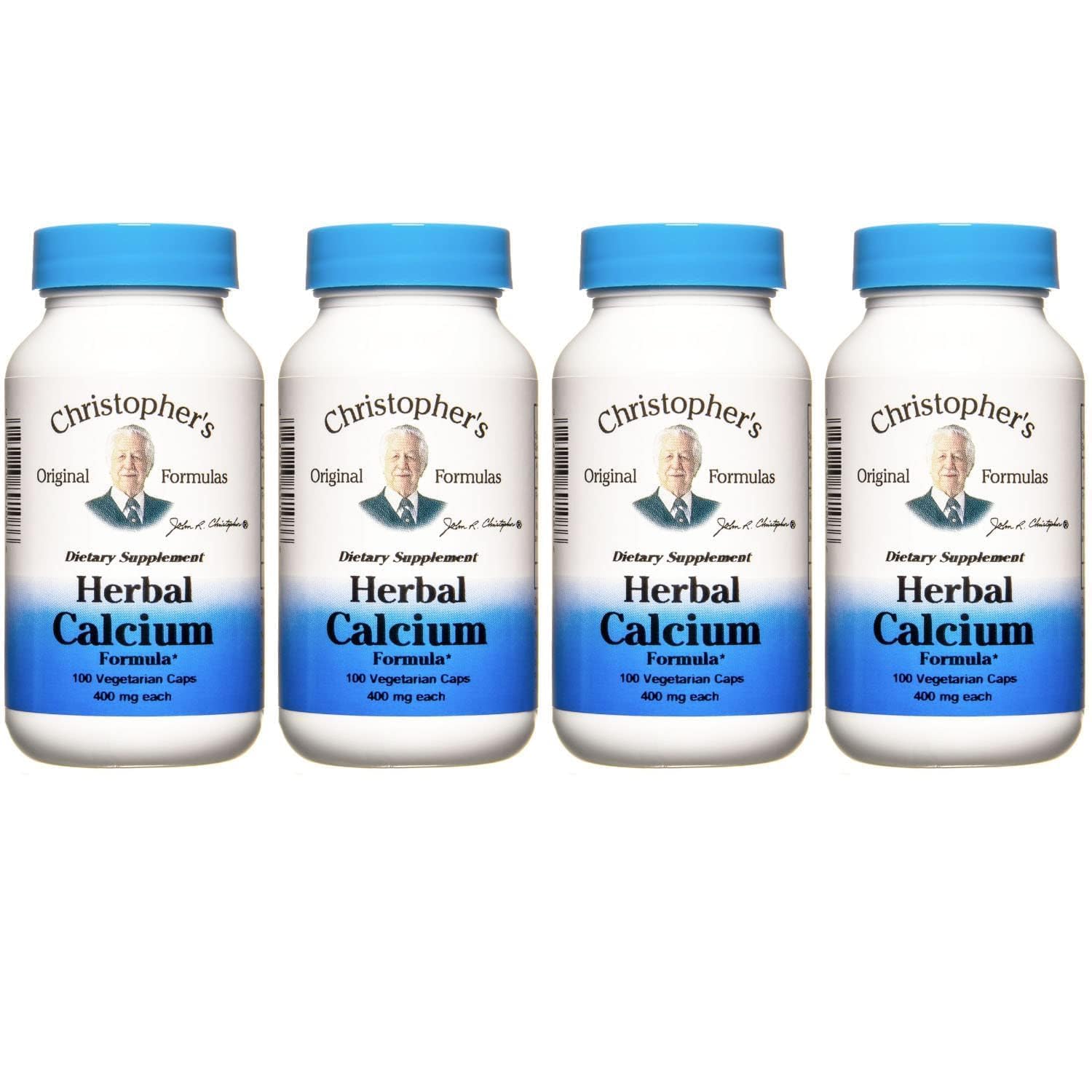 Christopher's Original Formulas Herbal Calcium, Natural Bone Support, 100 Caps, Pack of 4
