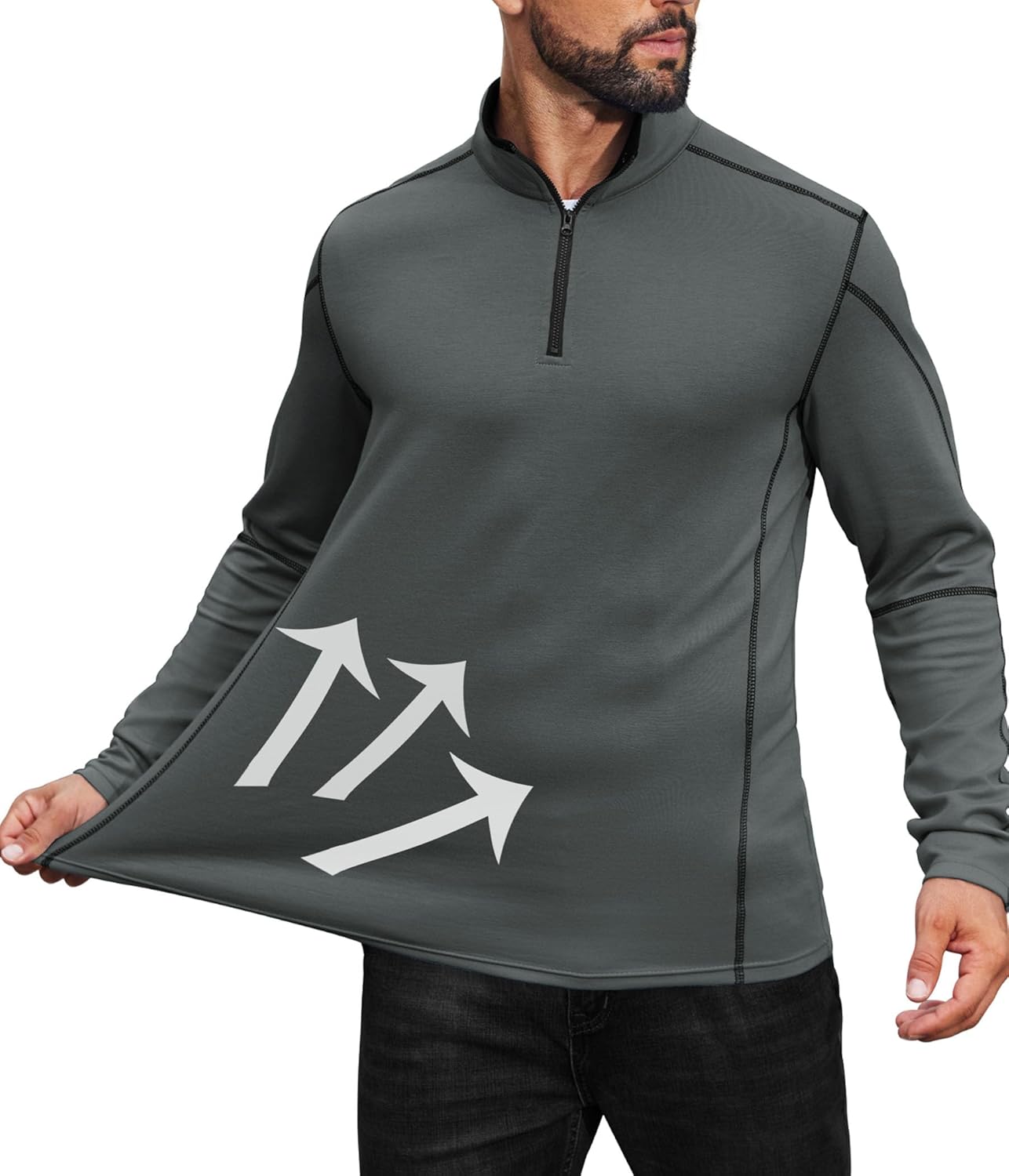COOFANDY Men's Athletic Quarter Zip Up Pullover Long Sleeve Running Shirt 1/4 Zip Fall Active Sport Workout Golf Sweatshirt