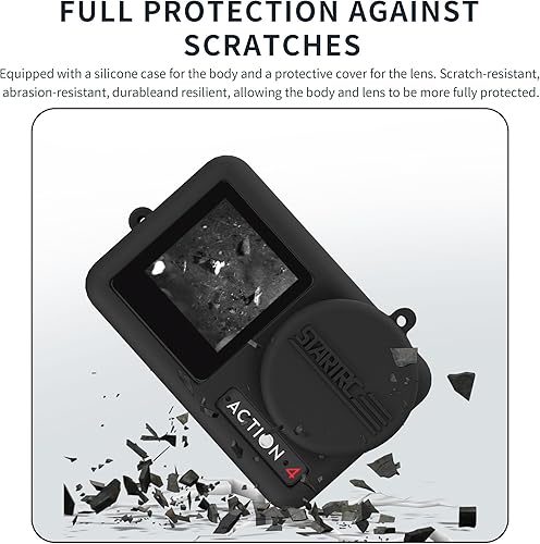 Miniatura 2 de Funda protectora de silicona para DJI Osmo Action 4/Action 3 Protector de lente de cámara Osmo Action 3/4 Accesorios de cámara con cuerda antipérdida