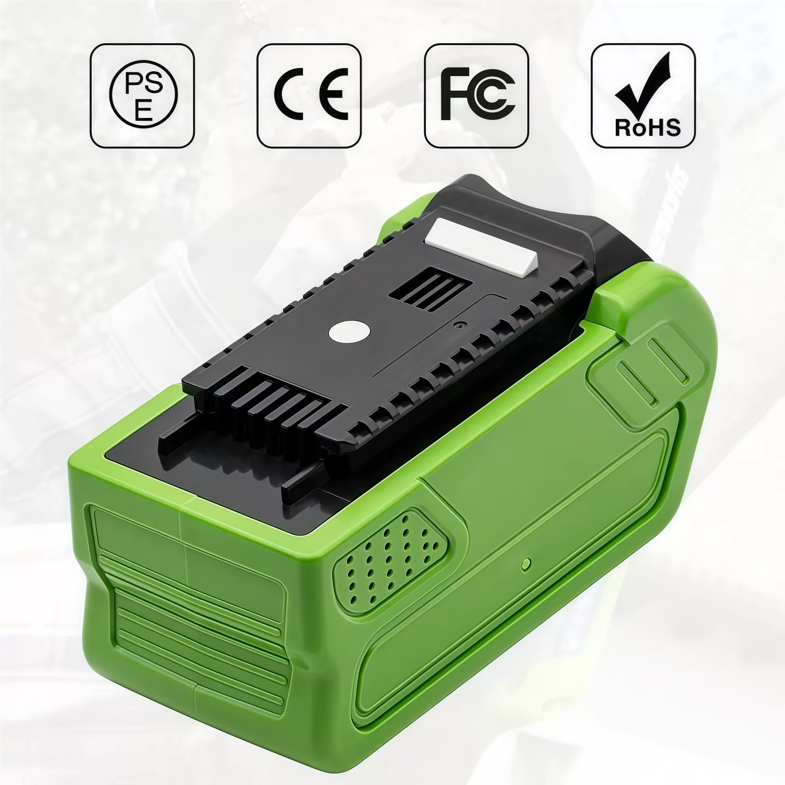 Cortadora de césped eléctrica de 5000 mAh con batería de Litio de 40 V. Compatible con GreenWorks G-MAX 40 V 29462.(Green 3000mAh)