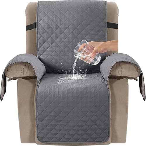 Turquoize Fundas reclinables 100% impermeables para sillas reclinables, fundas antideslizantes para reclinables de gran tamaño con correas
