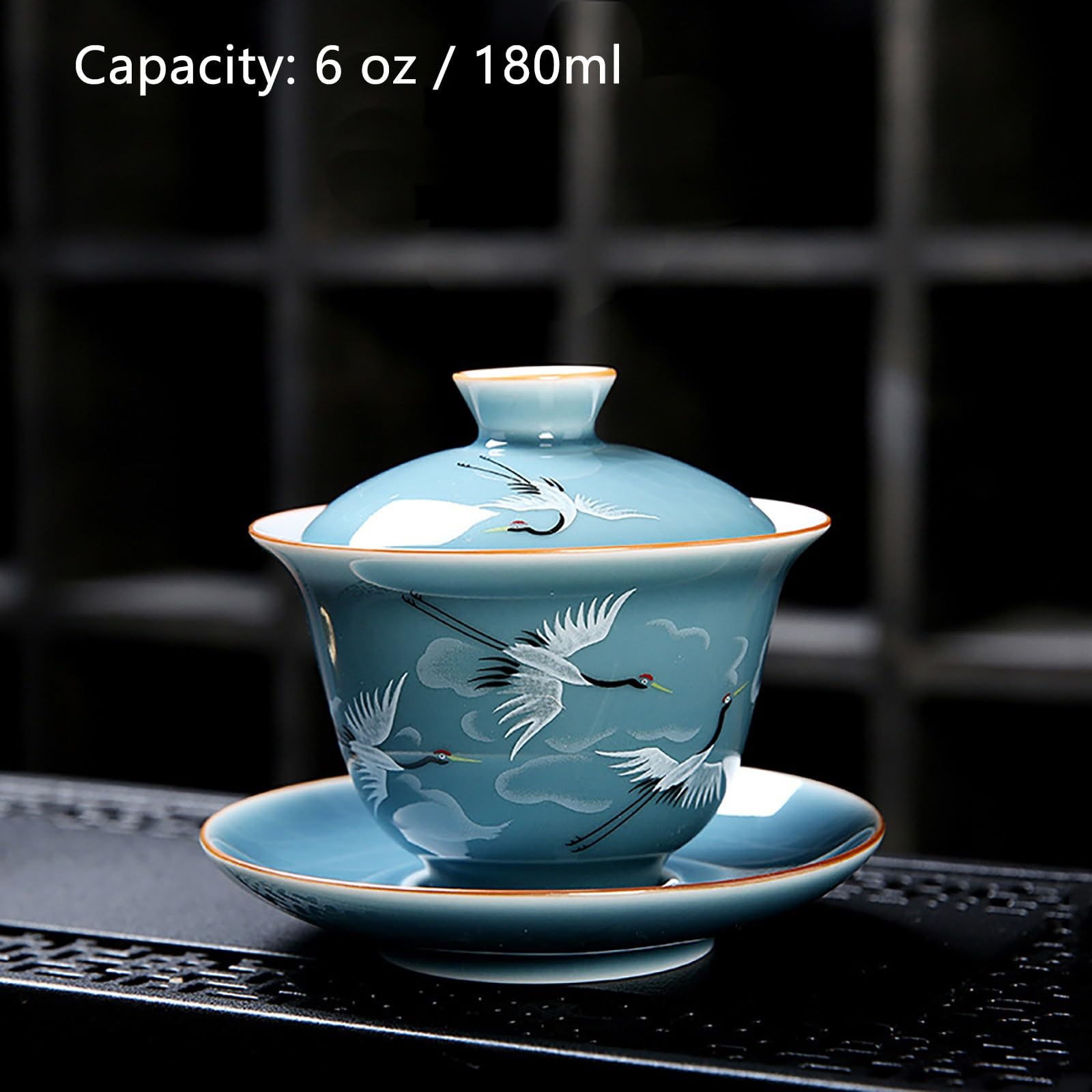Gaiwan Tea Cup gaiwan Tea Pot Chinese Tea Cups Chinese Cranes Ceramic Gaiwan Tea Set Sancai Tea Bowl