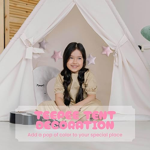 Miniatura 6 de Perfectto Design Almohada decorativa de luna para niños, guirnalda de estrellas para habitación de niñas pequeñas, luna esponjosa, decoración de