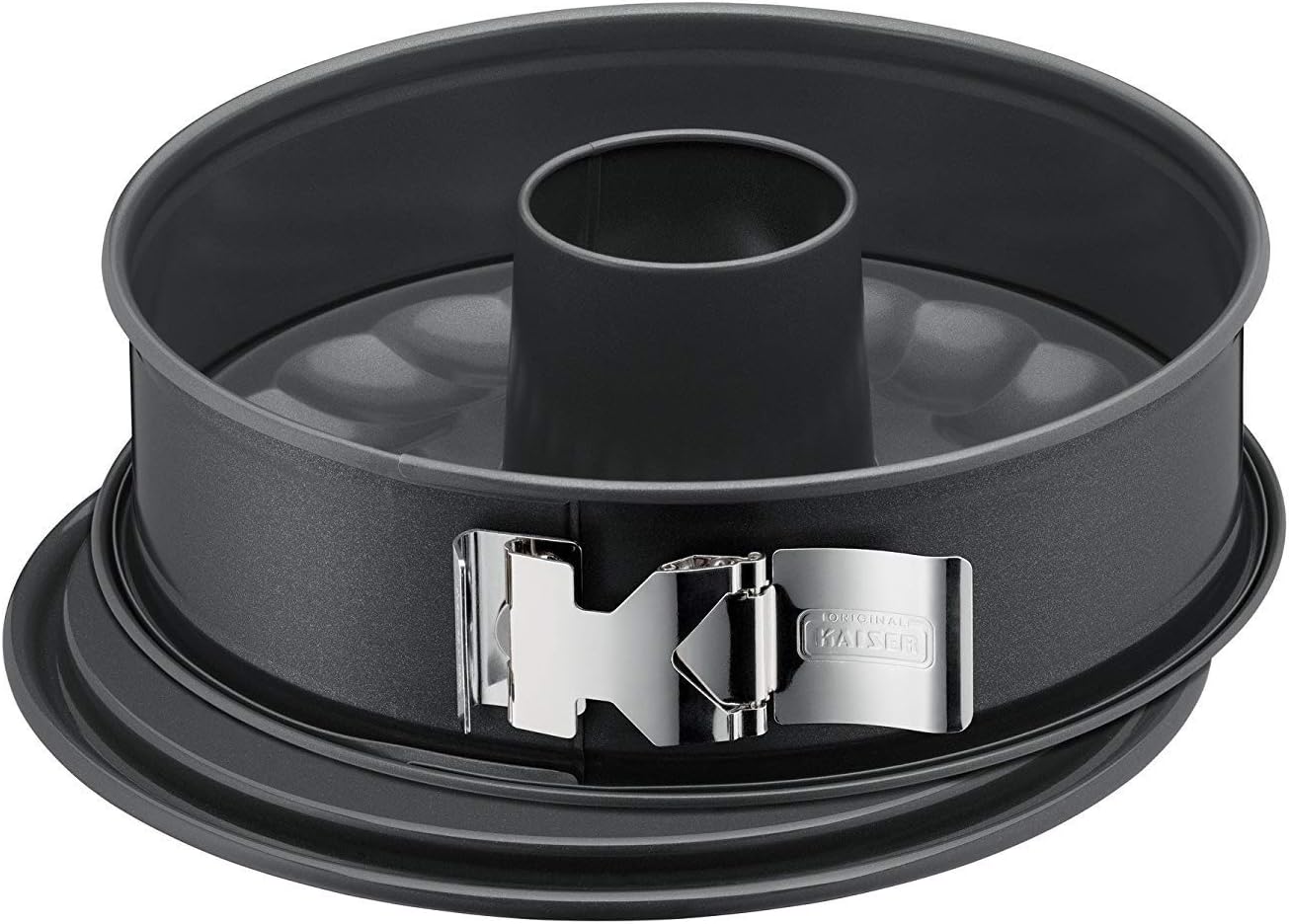 La Forme Plus Springform Cake Tin 28 cm Round, 2 Bases, Flat and Tubular Base, SafeClick Closure, Enamel Base, Coated, Cut-resistant, Leak-Proof