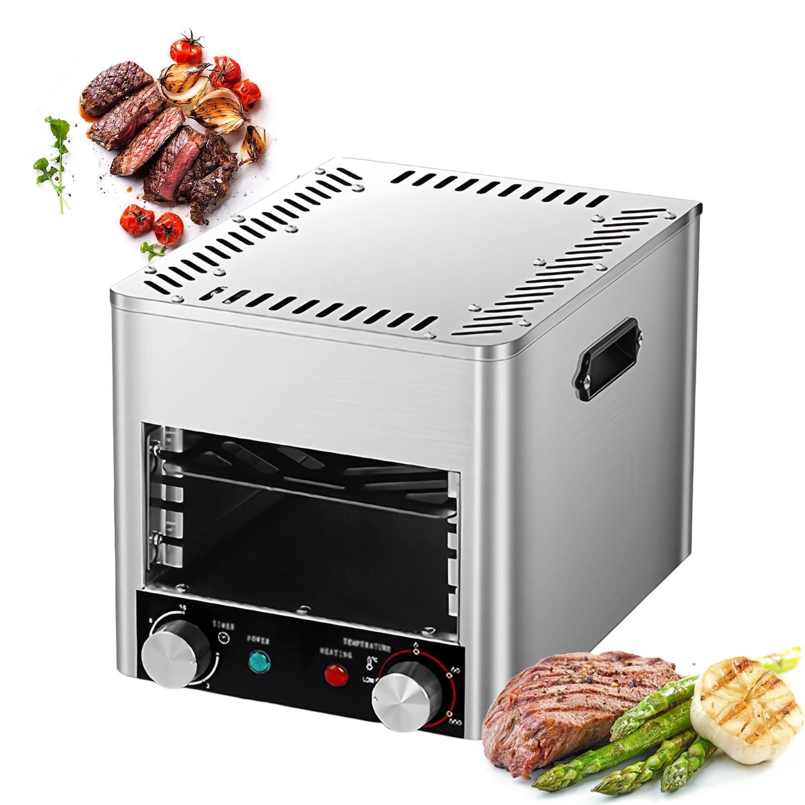Elektryczny grill do steków, 1700 W / 2300W bezdymny elektryczny grill na podczerwień, 800 ℃ stal nierdzewna do steków z 4-warstwowym grillem, tostów, grillowania, w pomieszczeniach,A-220V