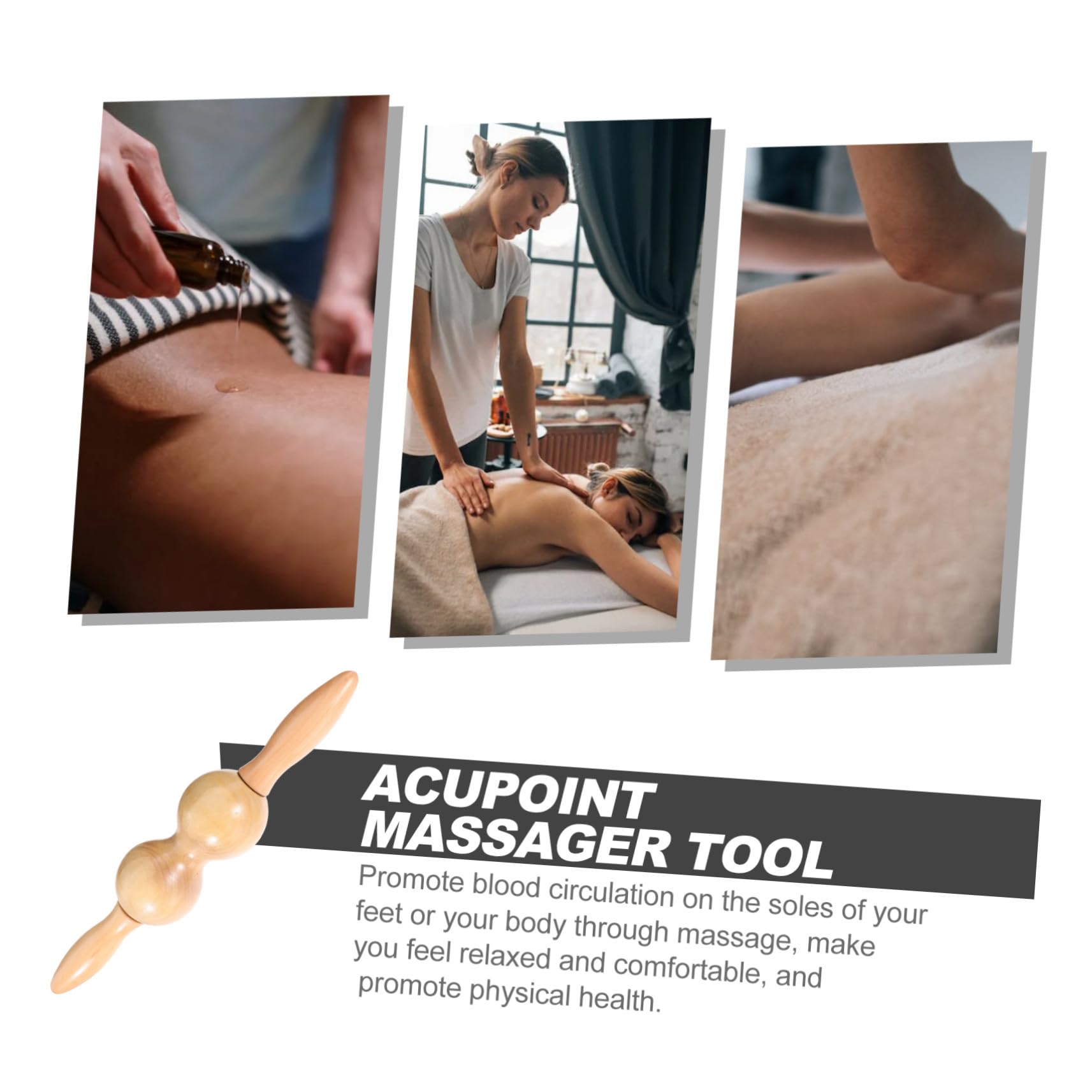 Holz massagestab für Akupressurpunkte Ergonomisch Geformt Leichter Haushalts akupressur massageroller Durchblutung an Füßen und Körper Natürliches Material Tragbar für Wellness zu
