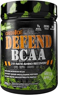 Grenade Defend BCAA Powder, Green Apple, 390 g (7 g BCAA's Per Serving - 30 Servings Per Tub)