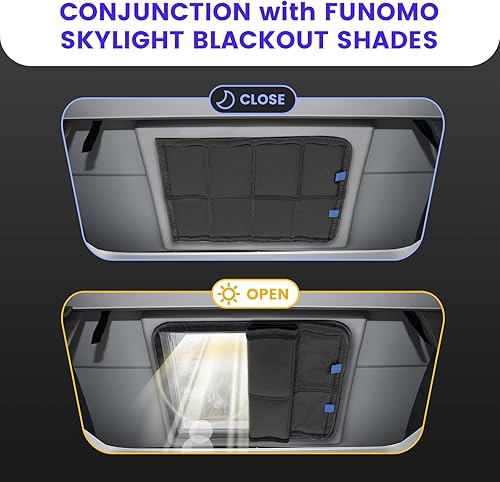 Miniatura 6 de funomo Persiana para ventana de puerta de caravana, cubierta opaca plegable de velcro para caravana, protección contra rayos UV, cubierta de ventana