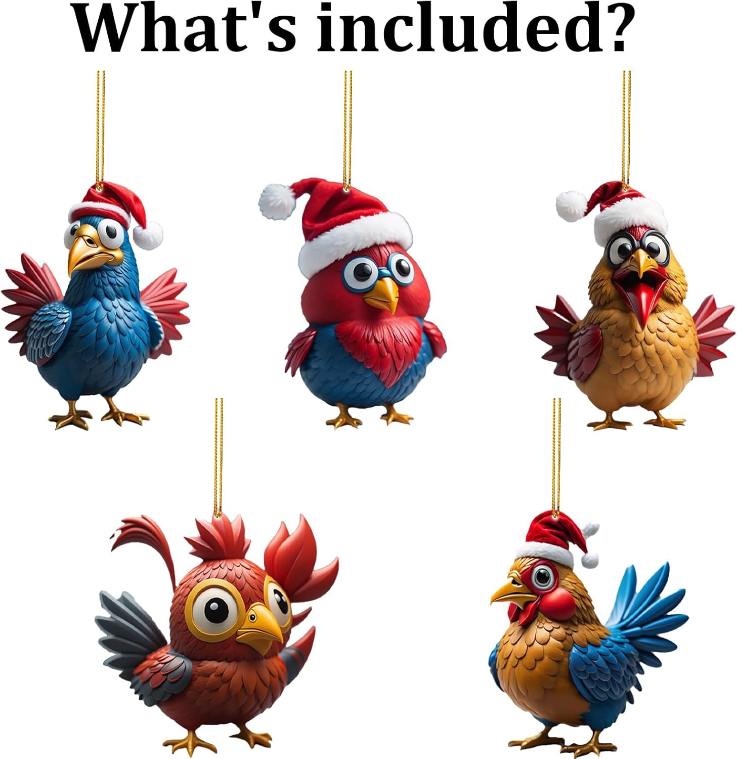 Acrylic Flat Cute Cartoon Chick Decorations, Creative New Year & Easter Gifts (Set of 5) Wall Decor/Hanging Ornaments, Creative Home Accessories. A Unique Gift for Chicken Enthusiasts. - Image 5