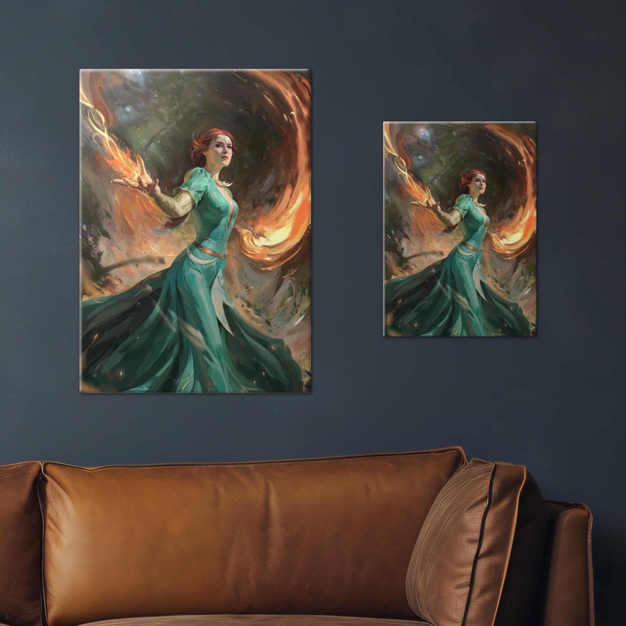 Displate Metallposter The Witcher 3 - Wild Hunt 10th Anniversary - A Fiery Display Plakat - Spielzimmer Zimmer Deko - Bilder Schlafzimmer - Geschenk - Wanddeko Metall Poster 32 cm x 45 cm