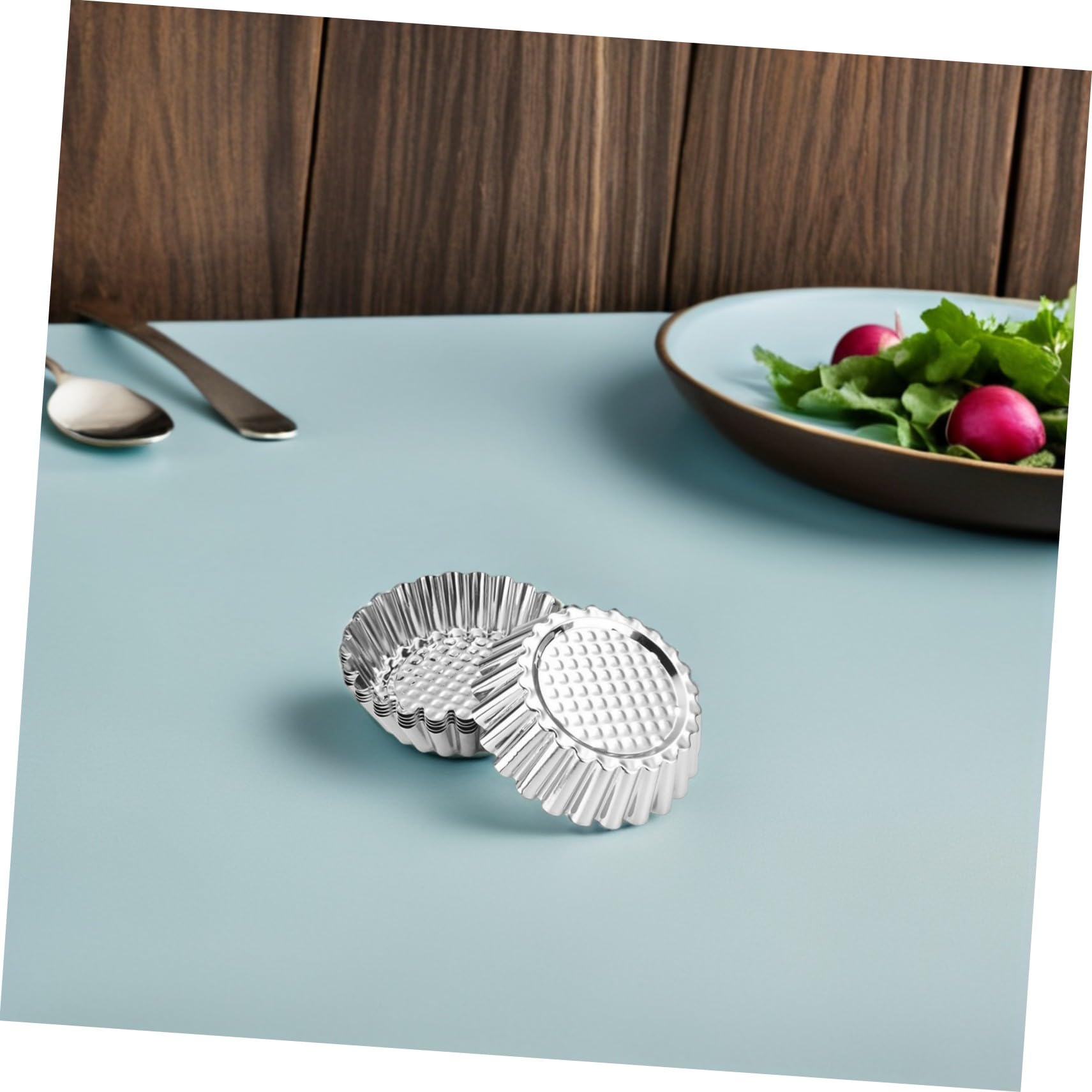 20 Piezas Moldes para Tartaletas de Acero Inoxidable Mini Moldes Antiadherentes para Hornear Tartas Magdalenas y Pasteles Reutilizables para Repostería Cocina Hogar y Profesional