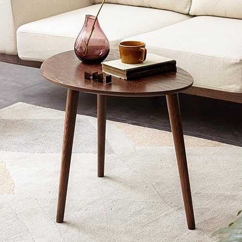 Miniatura 6 de Grewood Mesa auxiliar ovalada pequeña, mesa de centro moderna de mediados de siglo para sala de estar, mesa auxiliar pequeña, mesa auxiliar, fácil