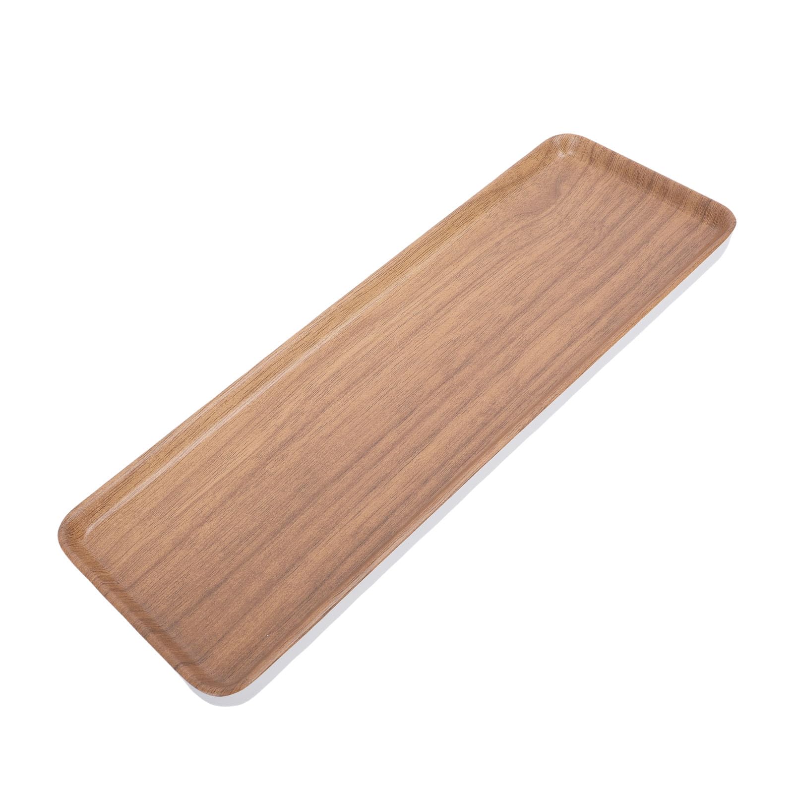 Vassoio da Portata in Melammina Antiscivolo, Piatto Rettangolare con Venature del Legno, Bordi Lisci Moderni, Leggero, Robusto, Facile da Pulire, Ideale per L'uso Domestico