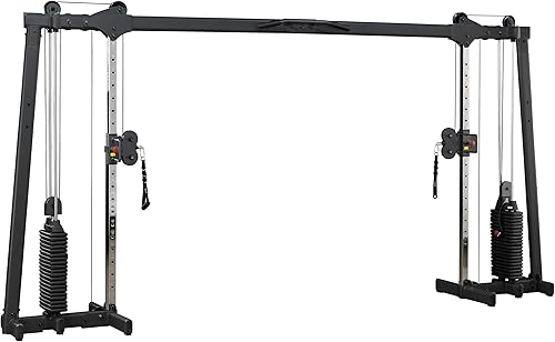 Body-Solid (GDCC250 Máquina de ejercicios cruzados de cables para el hogar y gimnasio comercial ligero, centro de entrenamiento funcional con pilas