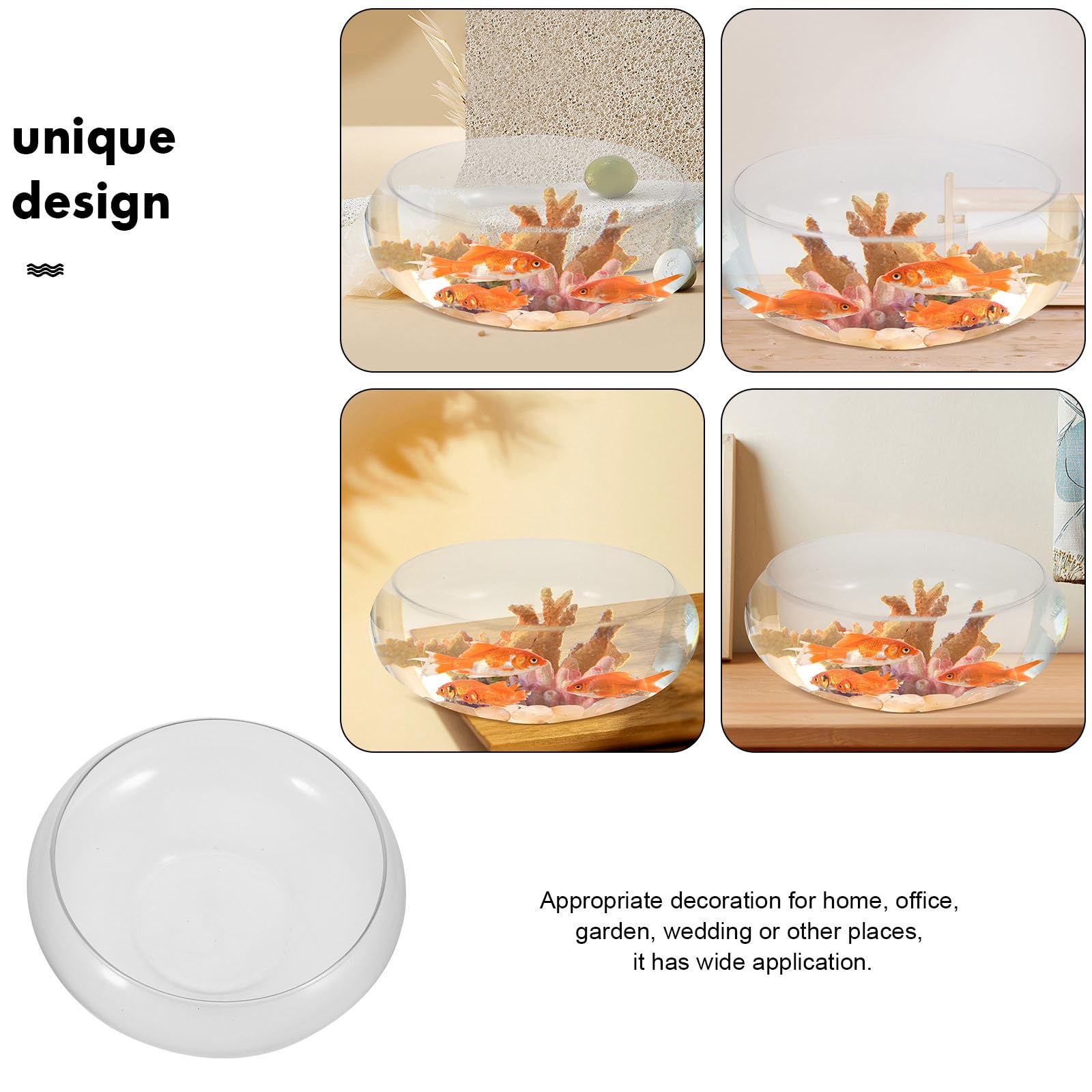 Ipetboom Pecera Redonda Pecera De Cristal Transparente Globo Florero Terrario Maceta Suculenta Soporte para El Hogar Decoración del Banquete De Boda L