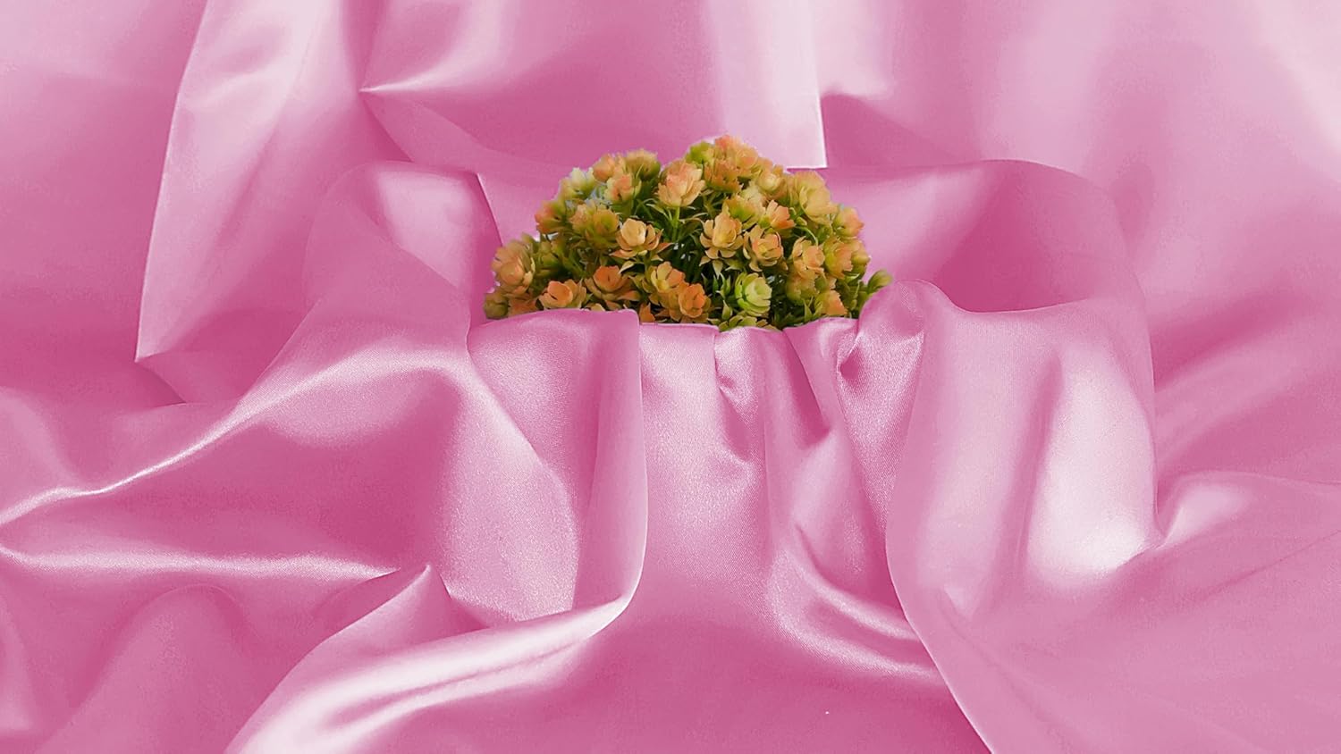 MDS Satin Fabric 15 Yards, 44" Wide, Silky Smooth Charmeuse Sateen Cloth for Wedding Arch Drapery Panel Backdrop Party Event Banquet Home Decoration Curtain Crafts DIY Sewing Costume - Pink