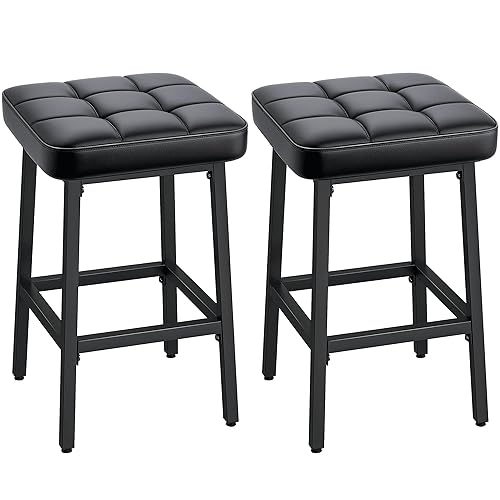 VECELO Modern Counter Height Bar Stools Set of 2, 24"