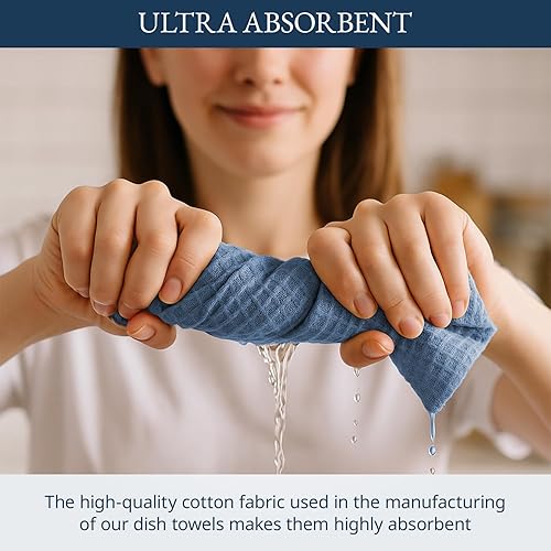 Miniatura 5 de LANE LINEN Juego de 6 paños de cocina de algodón, 18 x 28 pulgadas, toallas de mano de cocina suaves, toallas de cocina absorbentes para cocina,