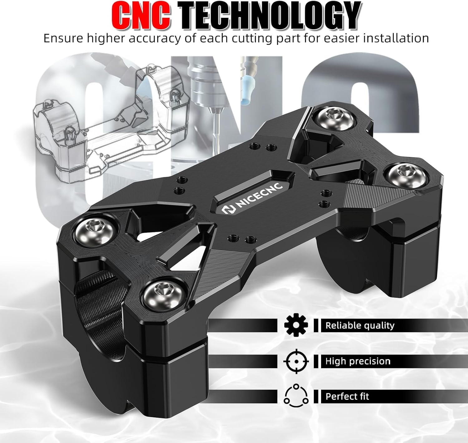 NICECNC Handlebar Riser 25mm with AMPS Pattern Compatible with Honda CRF1100L Africa Twin 2020-2025, CRF1100L Africa Twin Adventure 2020-2025, Replacement for 53131-MKS-E00, 53132-MKS-E00