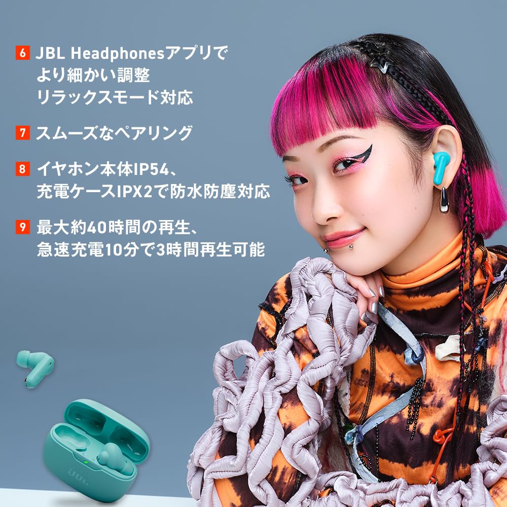 JBL WAVE BEAM 2 Wireless Earbuds Active Noise Cancelling IP54 Waterproof Dustproof Multi-Point Up to 40 Hours (Black) - 5