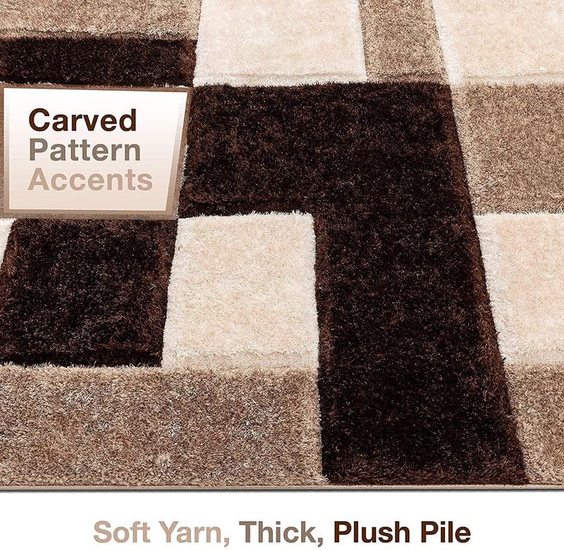 Image of TRANQUIL Polyester Fluffy Fur Rug Shaggy Modern Carpet for Living Room, Bedroom, Guest Room, Kids Room (6x9 Feet, Multi 01)