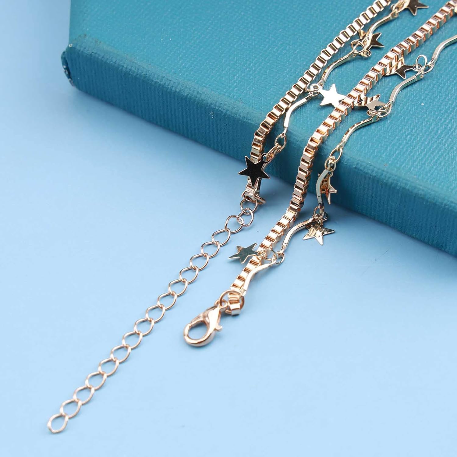 Large Evil Eye Pendant Necklace Gold Dangle Star Choker Necklace Boho Layered Necklace Eyelash Necklace Chain Jewelry for Women Protection Necklace Gifts - Image 6