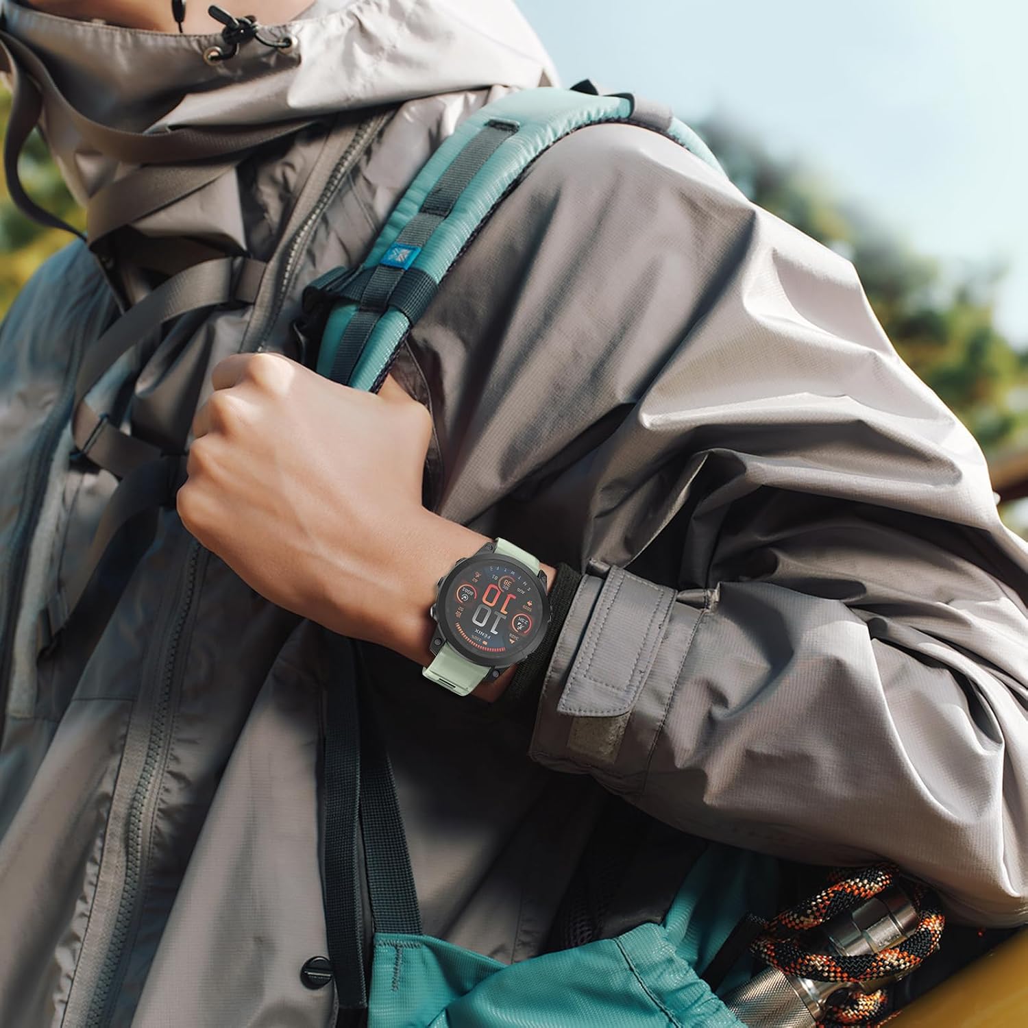 Watch Band for Garmin Fenix 8 47mm/Fenix 7 Pro/Fenix 7/Fenix 6 Pro/Fenix 6/Fenix 5/Epix Pro 47mm/Fenix E, 22mm Silicone QuickFit Band - Image 6