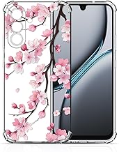 Transparent Case for Samsung Galaxy A17 5G, Silicone TPU Bumper Cover for Girls Women Boys, Floral Pattern, Anti-Shock HD Clear Protective Case for Samsung A17, Sakura
