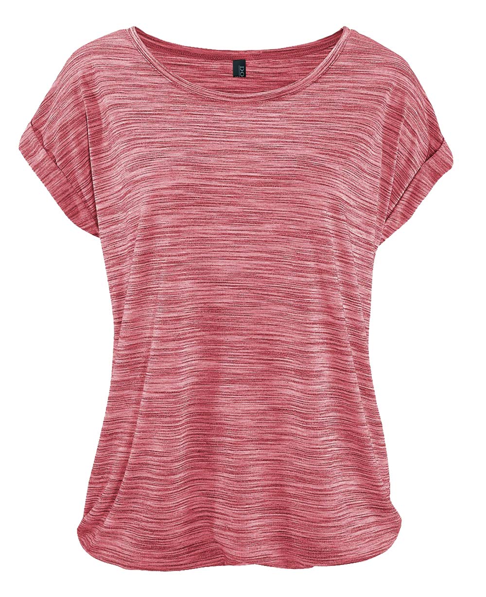 DOTIN Damen T-Shirt Rundhals Kurzarmshirt Lose Stretch Sommer Oberteil Casual Bluse Tops