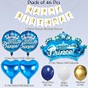 Rozi Decoration Prince Theme Birthday Parties Decorations Items Set of 46 Pcs for 1 Year Bday Décor | Blue Theme Birthday Decoration Kit for Kids, Boys Party Decor gallery image