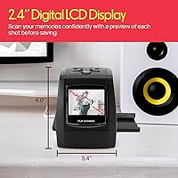 Vista 2 de Pyle Escáner de película fotográfica de 2.4 pulgadas, digitalizador de diapositivas, convertidor de imagen digital de 1.378 in con salida de TV